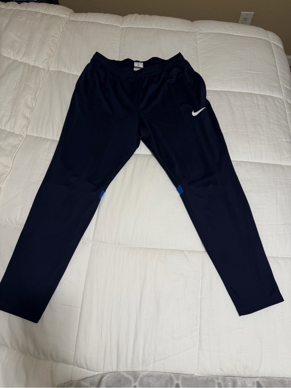 Nike Navy Track Pants with White Swoosh